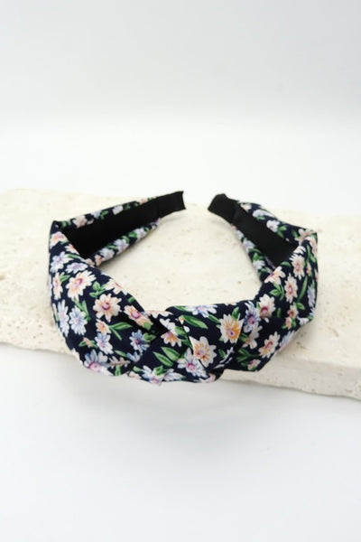 FLOWER PRINT KNOTTED HAIR BAND | 40HB243