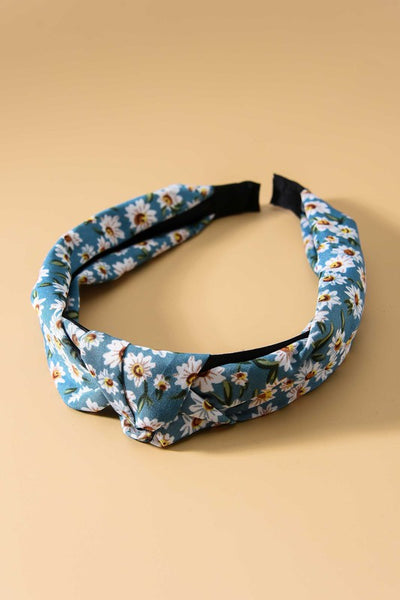 FLOWER PRINT KNOTTED HAIR BAND | 40HB243