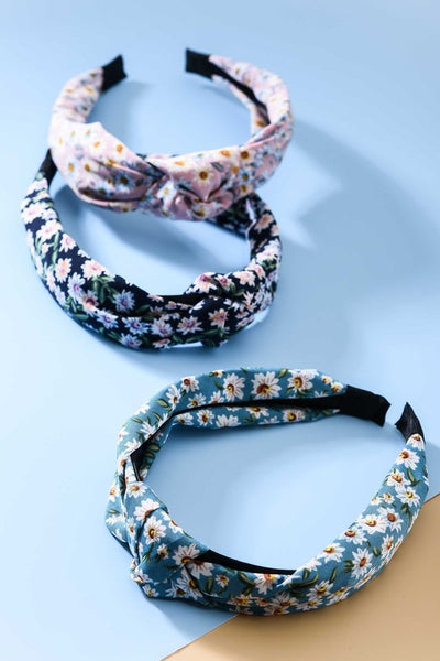 FLOWER PRINT KNOTTED HAIR BAND | 40HB243