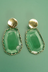 LUXURIOUS VINTAGE GLASS STONE EARRING | 40E166