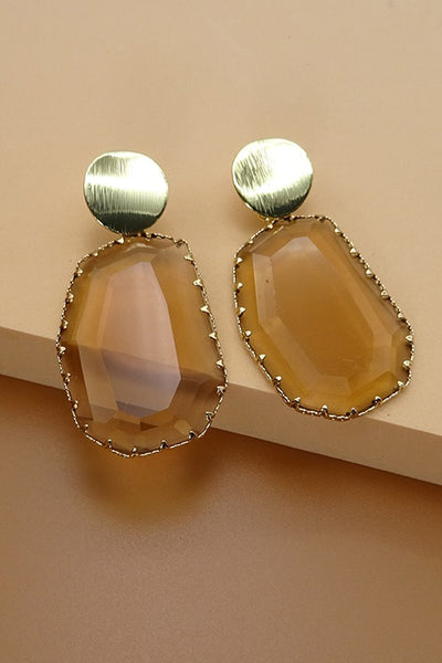 LUXURIOUS VINTAGE GLASS STONE EARRING | 40E166