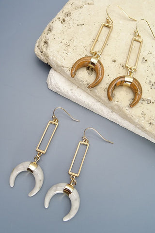 NATURAL STONE HORN DUSTER EARRING | 47E13672