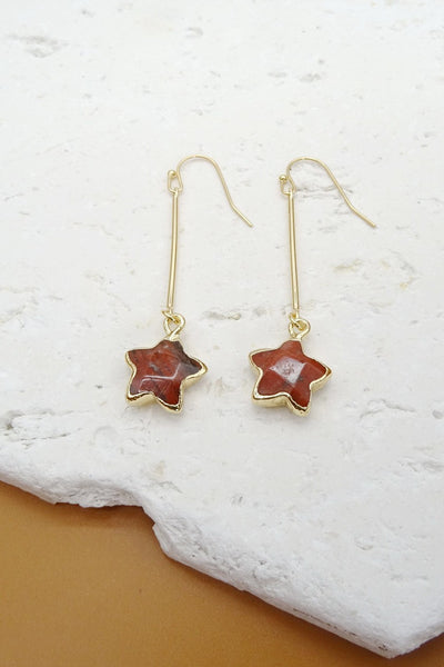 NATURAL STONE STAR DROP EARRING | 47E13673