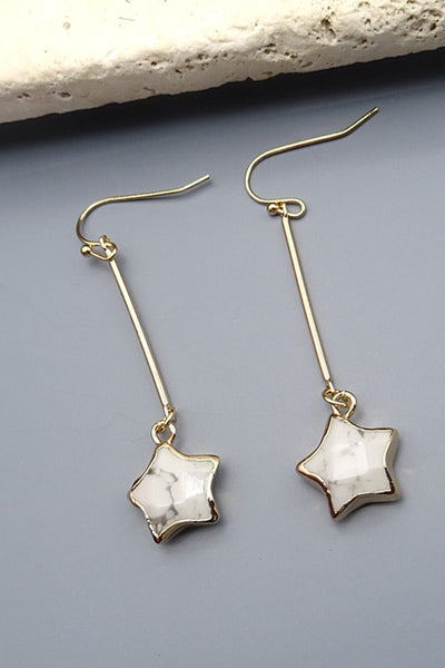 NATURAL STONE STAR DROP EARRING | 47E13673