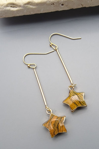 NATURAL STONE STAR DROP EARRING | 47E13673