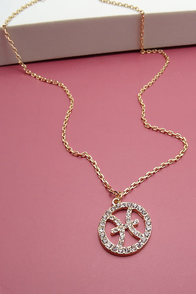 ZODIAC PENDANT NECKLACE WITH RHINESTONE  PACK OF 12 | 31N21061