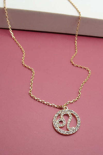 ZODIAC PENDANT NECKLACE WITH RHINESTONE  PACK OF 12 | 31N21061