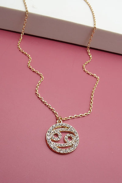 ZODIAC PENDANT NECKLACE WITH RHINESTONE  PACK OF 12 | 31N21061