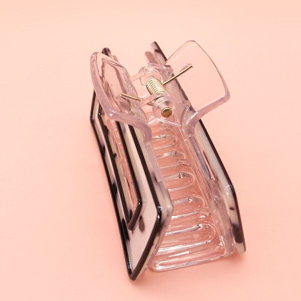 Hollow Rectangular Tortoise Acetate Hair Claw Clip | 40H395