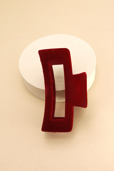 JUMBO VINTAGE VELVET RECTANGLE HAIR CLAW CLIP | 40H392