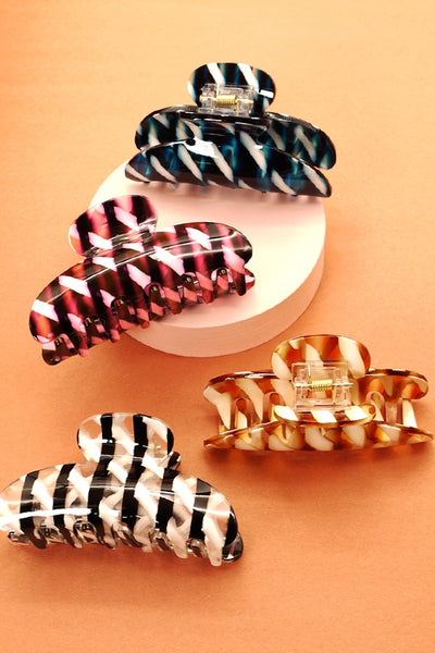 CANDY STRIPE JUMBO HAIR CLAW CLIP | 40H403