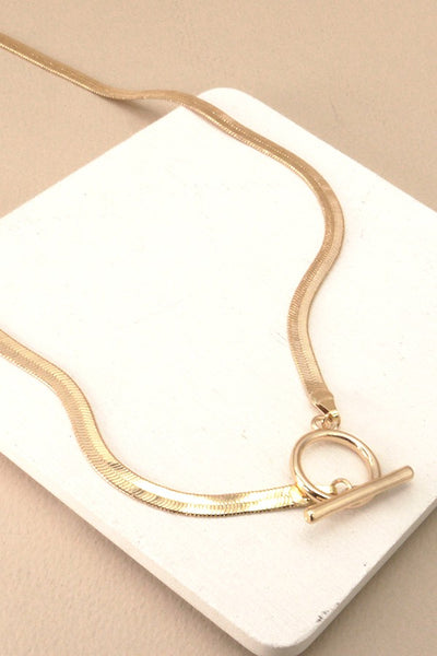 SNAKE CHAIN ON TOGGLE  NECKLACE | 31N21271