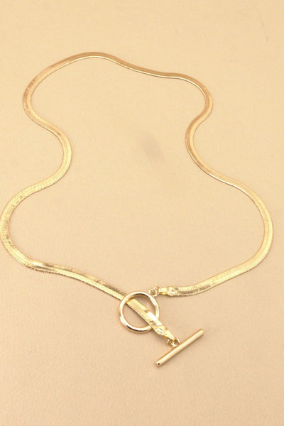 SNAKE CHAIN ON TOGGLE  NECKLACE | 31N21271