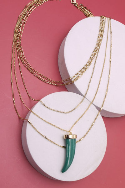 5 LAYER HORN PENDANT NECKLACE | 47N19471