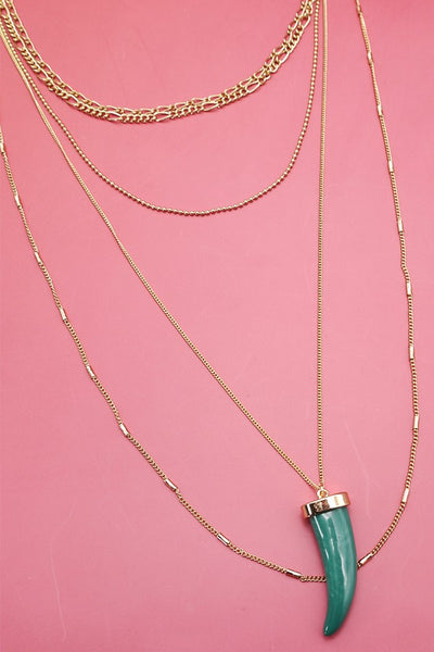 5 LAYER HORN PENDANT NECKLACE | 47N19471