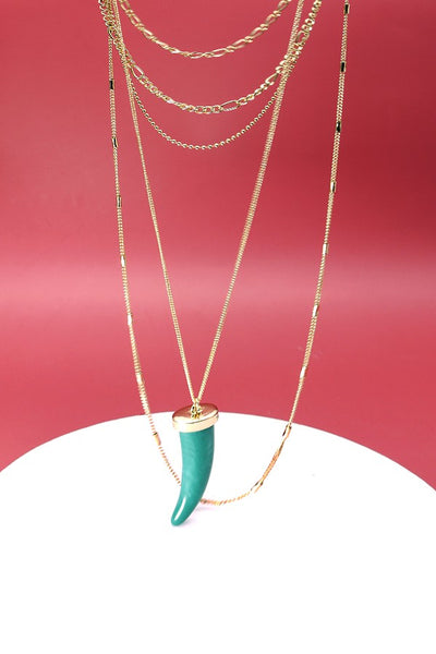 5 LAYER HORN PENDANT NECKLACE | 47N19471