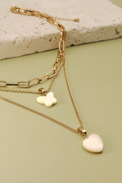 TRIO LAYER SHELL CHARM NECKLACE | 31N21247