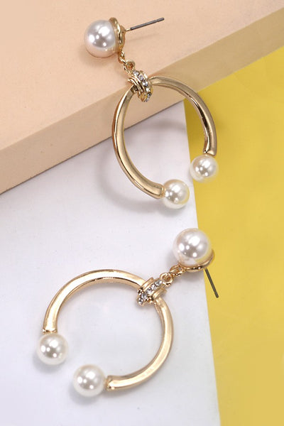 ELEVATED U SHAPE PEARL EARRINGS | 47E13754