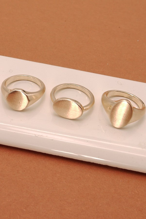 TRIO FLAT PLAIN EMBLEM RINGS | 52R1082701