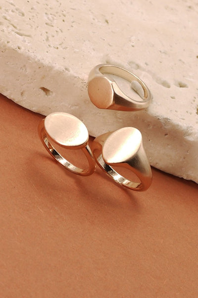 TRIO FLAT PLAIN EMBLEM RINGS | 52R1082701