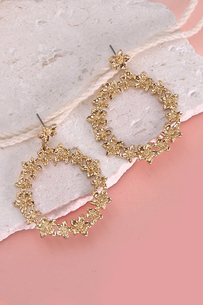 FLOWER CIRCLE DROP EARRINGS | 31E03400