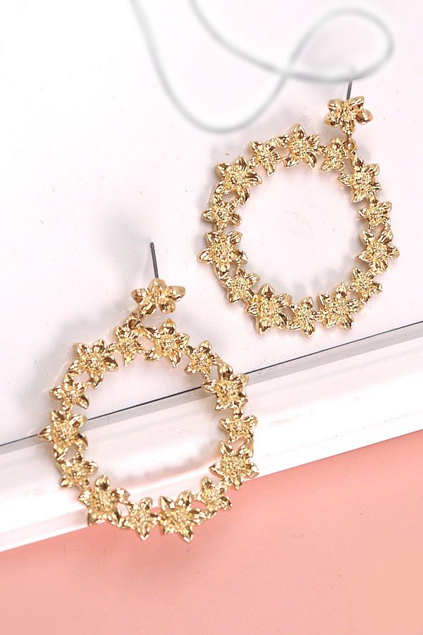 FLOWER CIRCLE DROP EARRINGS | 31E03400