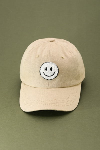 WASHED SHERPA HAPPY FACE BASEBALL CAP 40HW703