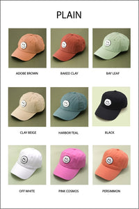 WASHED SHERPA HAPPY FACE BASEBALL CAP 40HW703