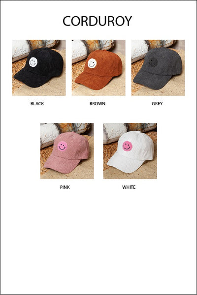 WASHED SHERPA HAPPY FACE BASEBALL CAP 40HW703