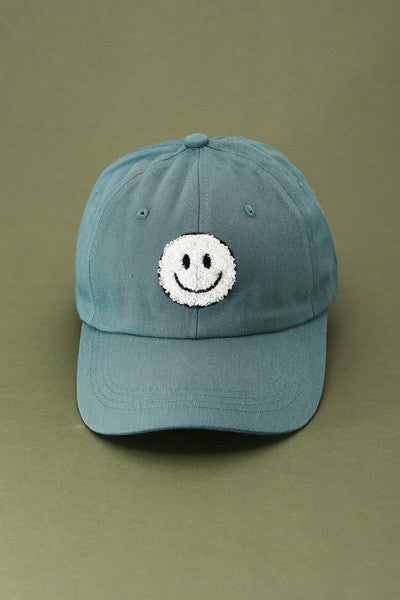 WASHED SHERPA HAPPY FACE BASEBALL CAP 40HW703