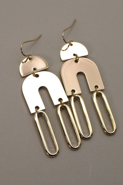 U GEO SHAPE LINK DROP EARRINGS | 31E21680