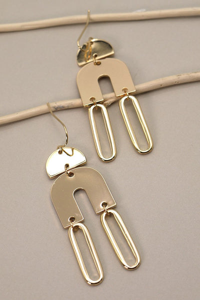 U GEO SHAPE LINK DROP EARRINGS | 31E21680