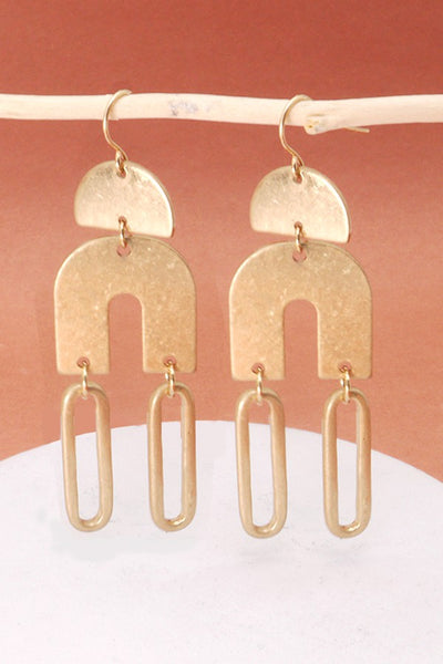 U GEO SHAPE LINK DROP EARRINGS | 31E21680