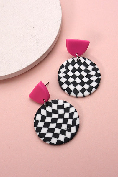 COLORFUL PRINT POLYMER EARRINGS| 40E215