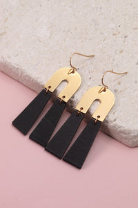 U METAL & WOOD DROP EARRINGS | 31E21880