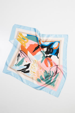 PRETTY PRINT SILKY FEEL BANDANA SCARF | 21SC371BL