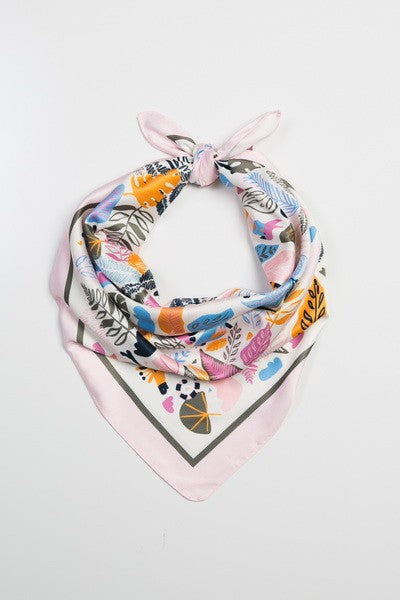 PRETTY PRINT SILKY FEEL BANDANA SCARF | 21SC370