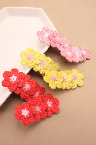 FLOWER CROCHET HAIR PIN CLIPS | 40H374