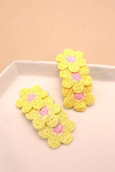 FLOWER CROCHET HAIR PIN CLIPS | 40H374