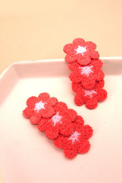 FLOWER CROCHET HAIR PIN CLIPS | 40H374