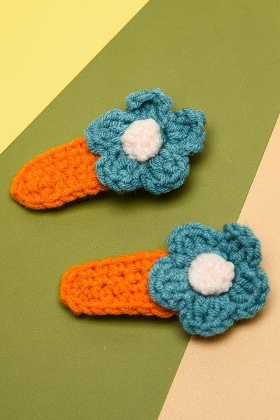 2PC FLOWER CROCHET HAIR PIN CLIPS | 40H370