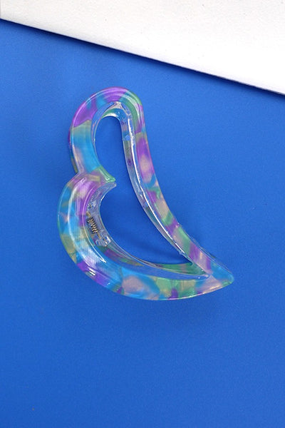 HEART HOLOGRAPHIC HAIR CLAW CLIPS | 40H602