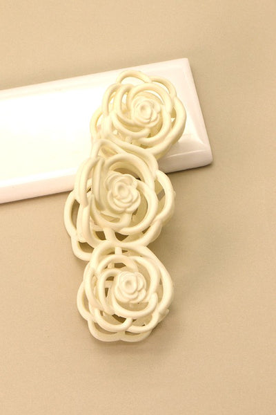 MATTE LARGE CUTOUT FLOWER PETAL HAIR CLAW CLIPS | 40H427