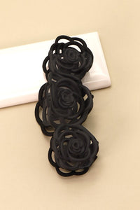 MATTE LARGE CUTOUT FLOWER PETAL HAIR CLAW CLIPS | 40H427