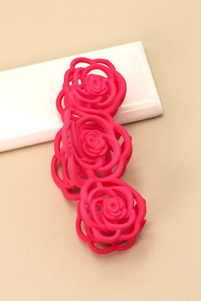 MATTE LARGE CUTOUT FLOWER PETAL HAIR CLAW CLIPS | 40H427