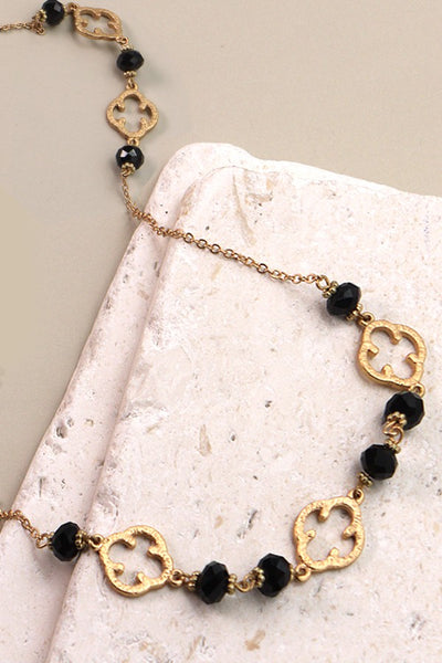 CLOVER BEAD STATION LONG NECKLACE | 25N405