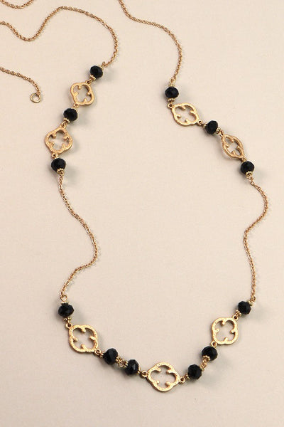 CLOVER BEAD STATION LONG NECKLACE | 25N405