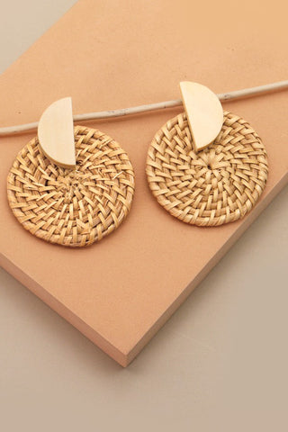 RAFFIA GEO POST EARRINGS | 40E219