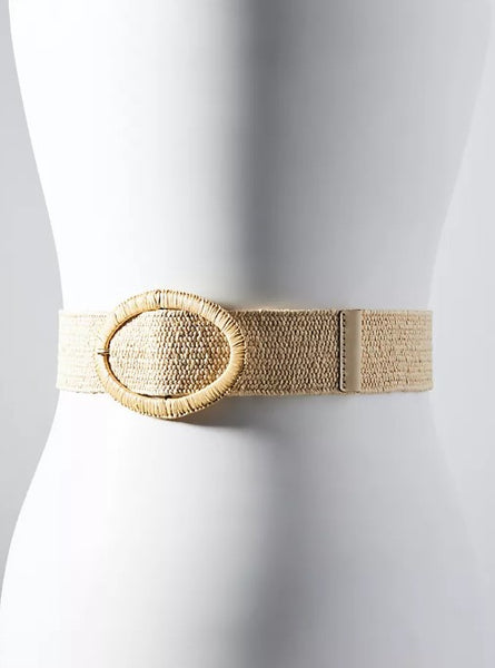 RAFFIA OVAL BUCKLE BELT  | 40BT608