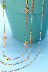 EPOXY FLOWER STATION MULTI LAYER NECKLACE | 25N416